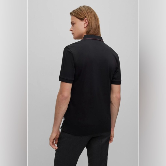 Hugo Boss Black Polo Shirt Mercerized Slim Fit Zip up - Picture 3 of 8